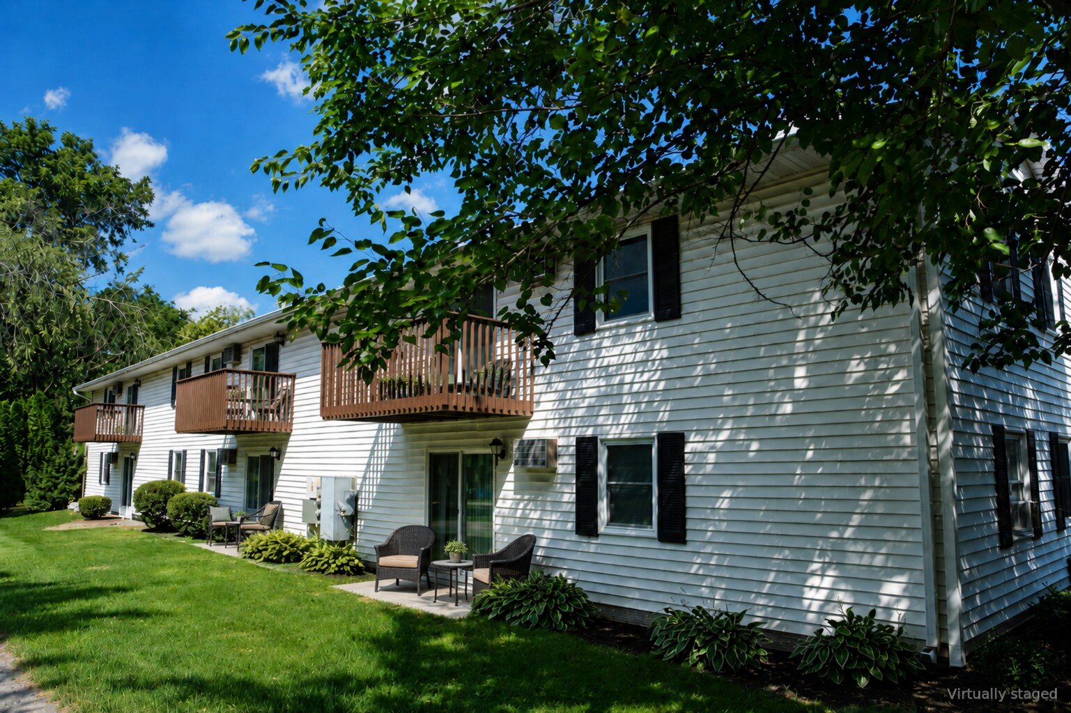 Decks at The Grove apartments, virtually staged