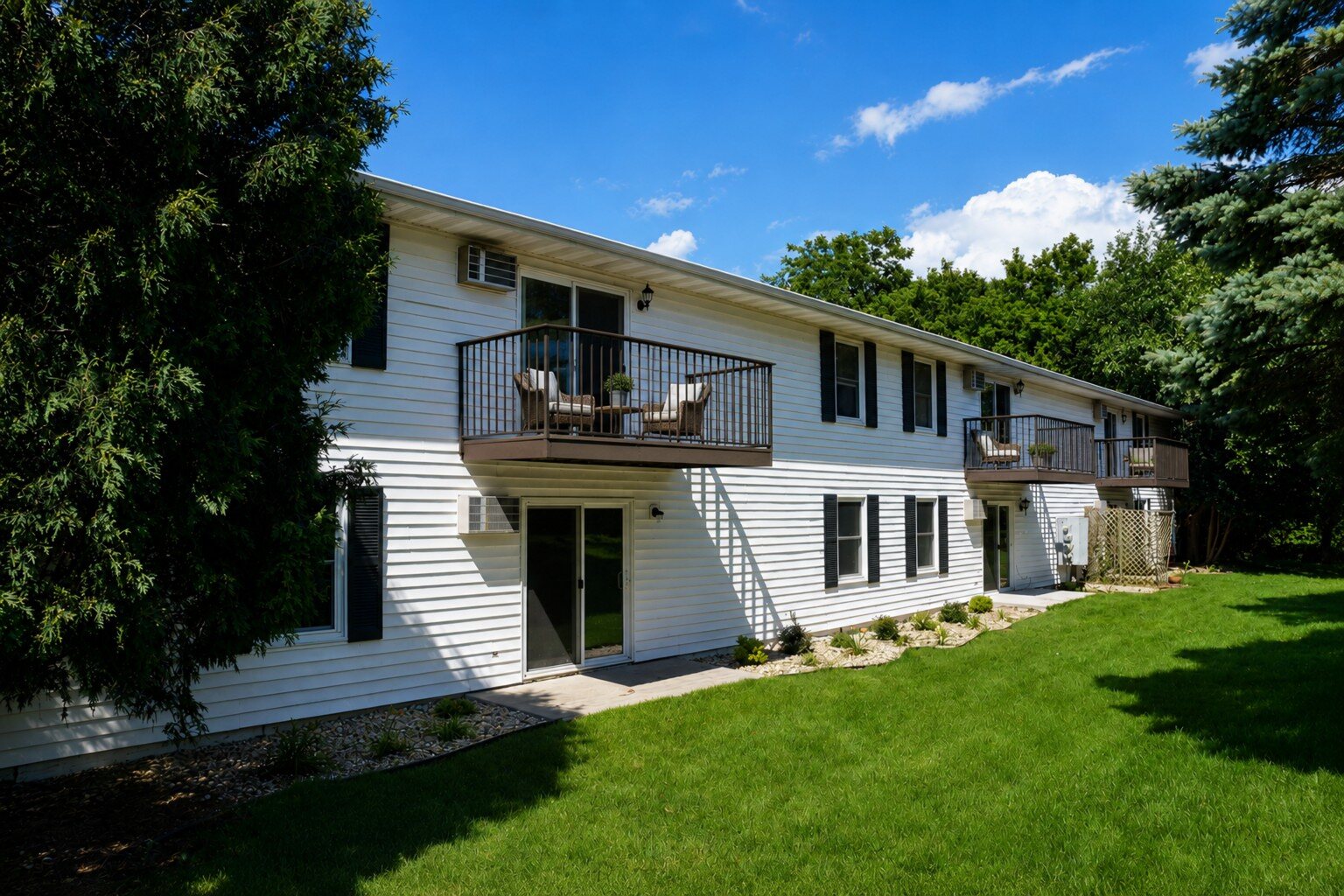 Rear exterior of The Grove apartments