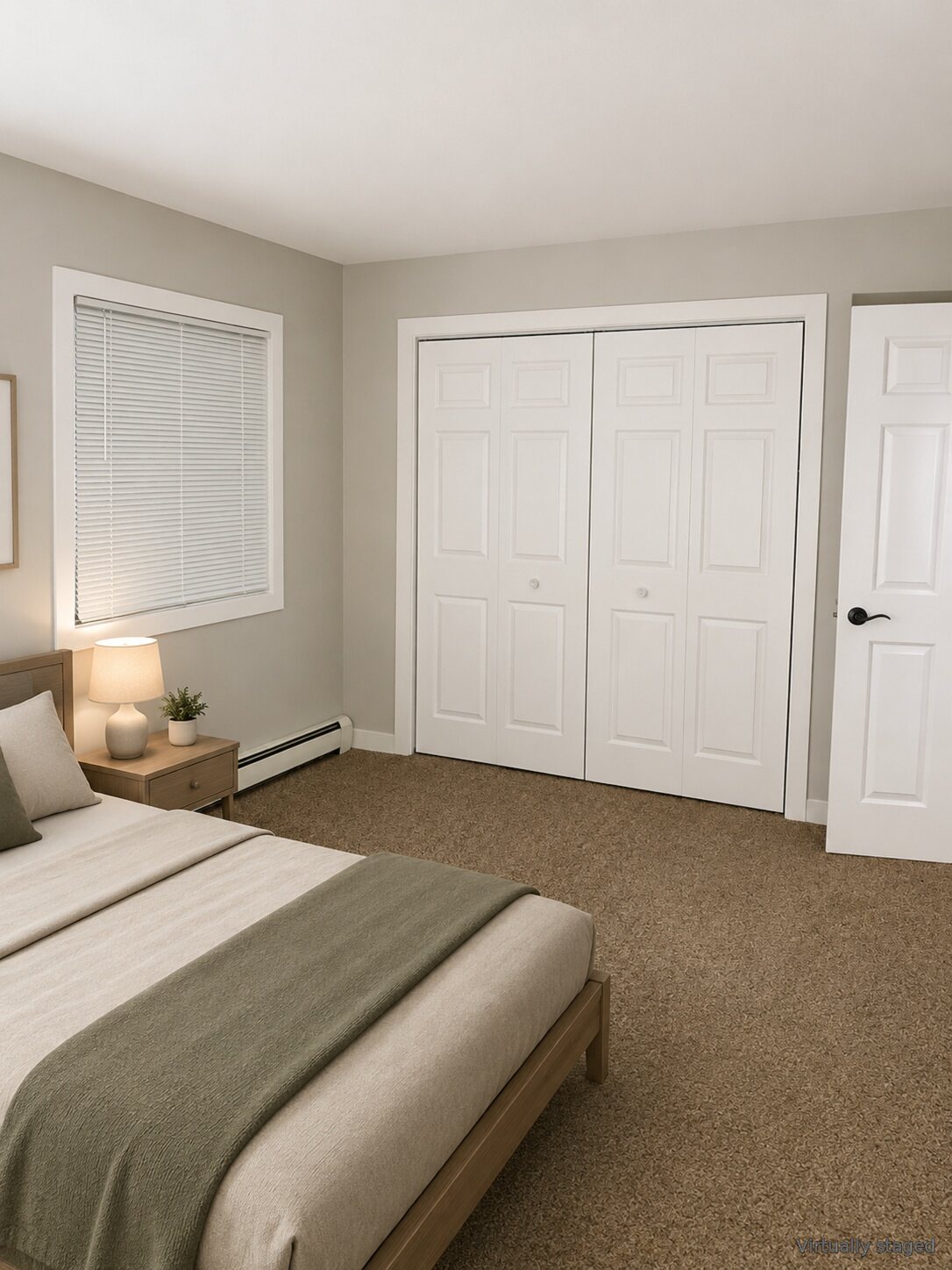 Bedroom at The Trail apartments, virtually staged