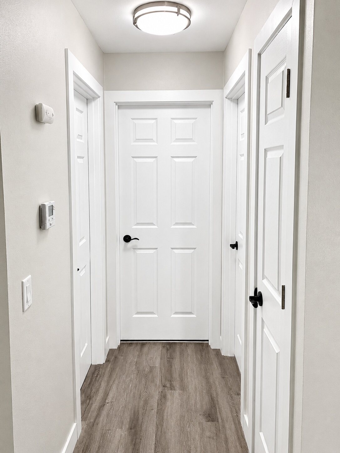 Interior hallway at The Trail apartments